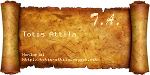 Totis Attila névjegykártya
